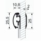 Obojstranný klaprám na sklenený výklad profil 20 mm rozmery