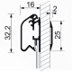 Obojstranný klaprám na sklenený výklad A2 profil 32 mm rozmery profilu