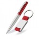 Červené hliníkové pero s príveskom na kľúče v darčekovej krabičke