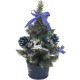 Modro strieborný zdobený vianočný stromček 20 cm